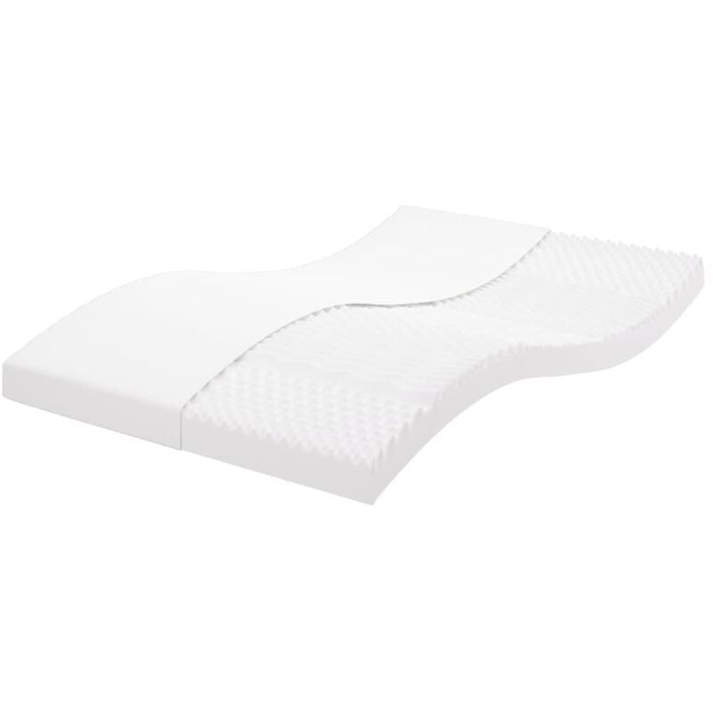 Matelas en mousse blanc 140x190 cm 7 zones dureté 20 ILD vidaXL