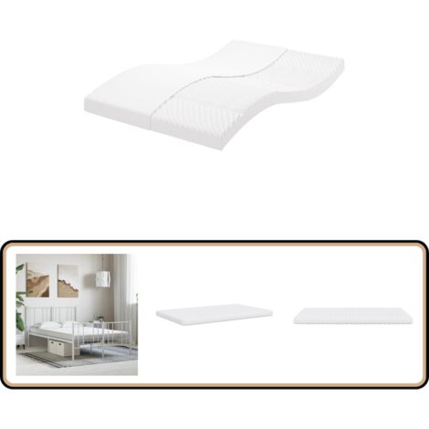 Matelas en mousse blanc 120x200 cm 7 zones dureté 20 ILD - Matelas Mousse - Matelas Confort - Matelas Support - Matelas Zone - Matelas Double