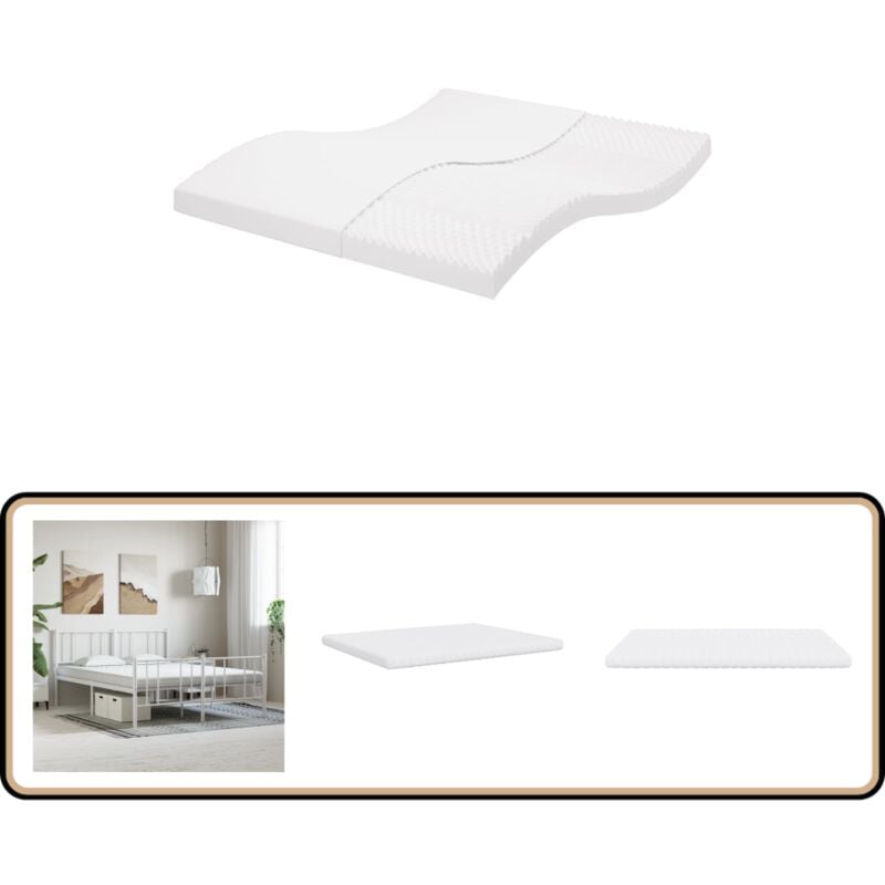 Matelas en mousse blanc 160x200 cm 7 zones dureté 20 ild - Matelas Mousse - Matelas Confort - Matelas Support - Matelas Zone Couchage - Matelas Double