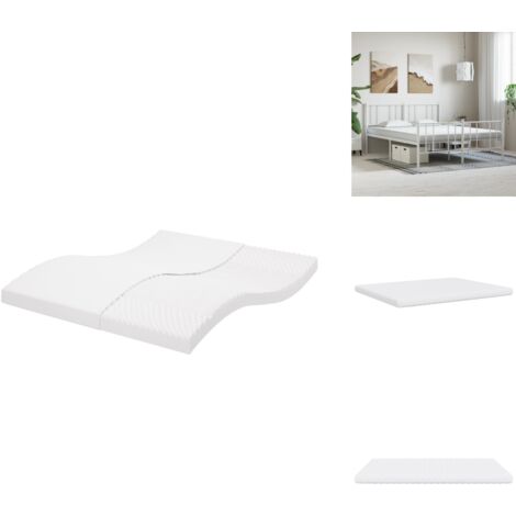 Matelas en mousse blanc 180x200 cm 7 zones dureté 20 ILD - Matelas Mousse - Matelas Confort - Matelas Support - Matelas Zone - Matelas Double
