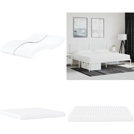 Matelas en mousse blanc 200x200 cm dureté H2 H3 - Matelas Mousse - Matelas Blanc - Matelas Double - Literie - Sommier - Home & Living