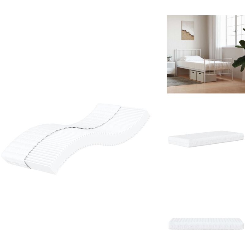 Vidaxl - Matelas en mousse blanc 80x210 cm dureté H2 H3 - Matelas En Mousse - Matelas - Matelas De Lit - Matelas Simple