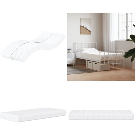 Matelas en mousse blanc 90x190 cm dureté H2 H3 - Matelas Mousse - Matelas Blanc - Matelas Double - Literie - Sommier - Home & Living