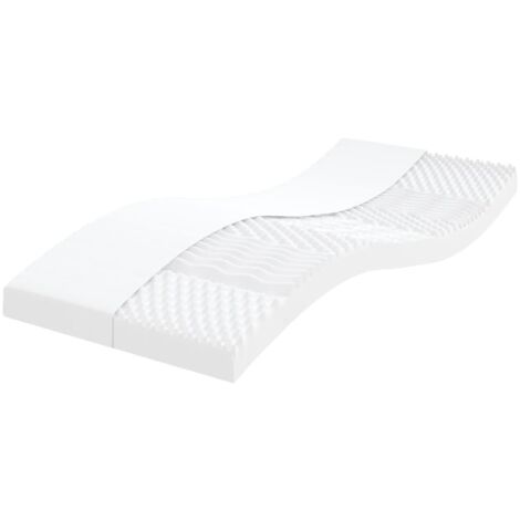 Matelas en mousse blanc 90x200 cm 7 zones dureté 20 ILD vidaXL