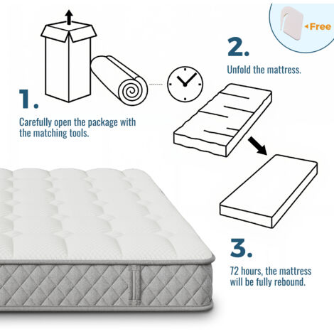 Matelas en mousse froide pour orthopédie, dimensions 90x200 cm. Le matelas dispose d’un noyau de ressorts à 7 zones. Le degré de rigidité est H3
