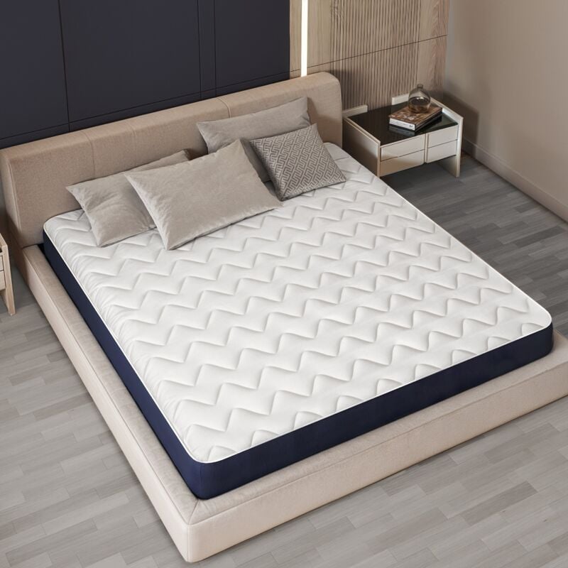 The White Stone - Matelas 130 x 190 en Waterfoam Hypoallergénique Hauteur 18 cm Rembourrage en ouate et revêtement en tissu 3D respirant,