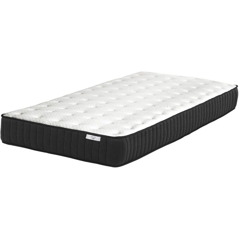 Matelas Simple Equilibré 90 x 200 cm à Ressorts Ensachés Mousse et Latex Ultra Confortable Beliani