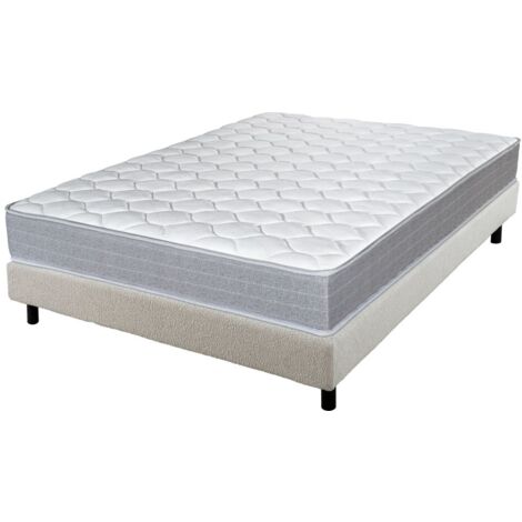 Matelas et sommier 140x190 Madere - Newkit - Soutien ferme - Sommier démonté - Crème