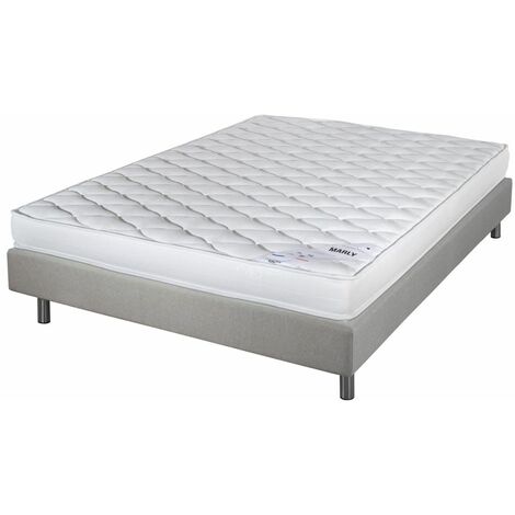 Matelas et sommier 140x190 Marly - Newkit - Soutien ferme - Sommier démonté - Lin