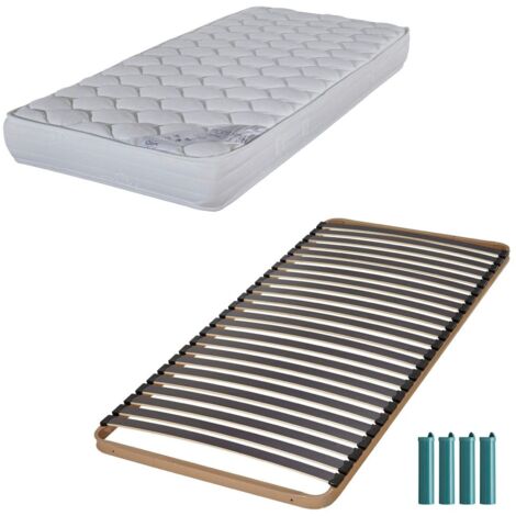 Matelas et sommier 90x190 Mousse - Montana - Soutien medium - Fabriqué en France