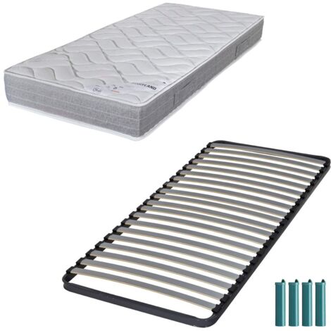 Matelas et sommier 90x200 Mousse - Maryland - Soutien ferme - Fabriqué en France