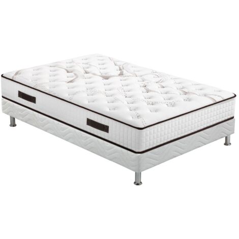 Matelas et sommier tapissier 140x190 Latex - Louxor - Soutien ferme - Made in France