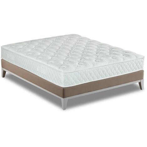 Matelas Excellence a Ressorts Ensaches + Memoire de Forme 80 Kg/m3 + Alese Hauteur +/- 25,5 cm - Accueil Moelleux - Soutien Equilibre - 5 Zones de Confort - Hypoallergenique