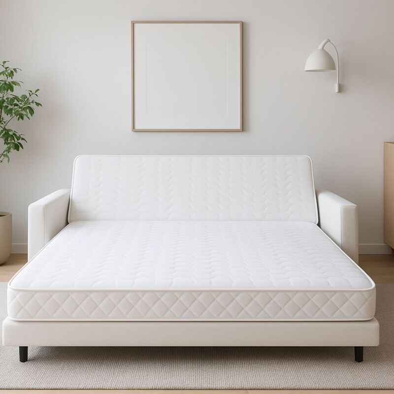 Matelas Ferme Pour tous bz 140x190 x 15 cm - Découpe Assise 60 cm - 5 zones de Confort - rembourrage 100 % polesther - âme 100 % polyuréthane poli
