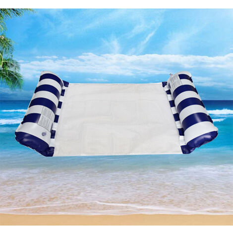 Matelas flottant gonflable en PVC avec dossier pliable, lit flottant rayé pour une personne