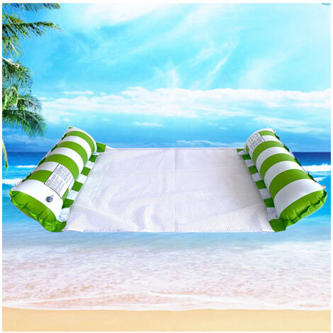 Matelas flottant gonflable en PVC avec dossier pliable, lit flottant rayé pour une personne
