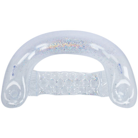 Matelas Flottant Inflable avec Paillettes Argentées pour Piscine, Idéal pour l'Été