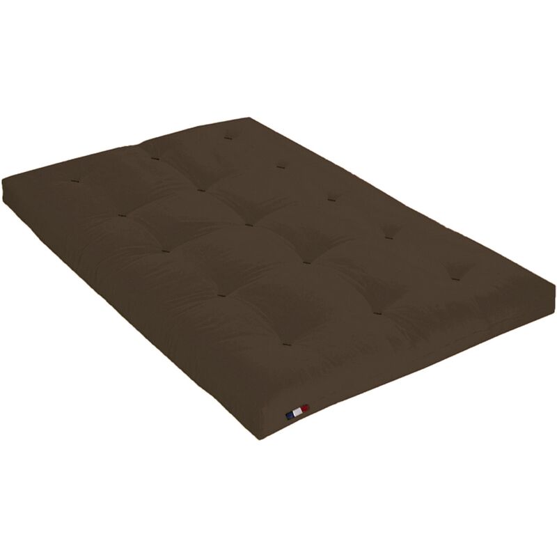 Matelas Futon Coton Couleur - Chocolat, Dimensions - 140 x 190 cm