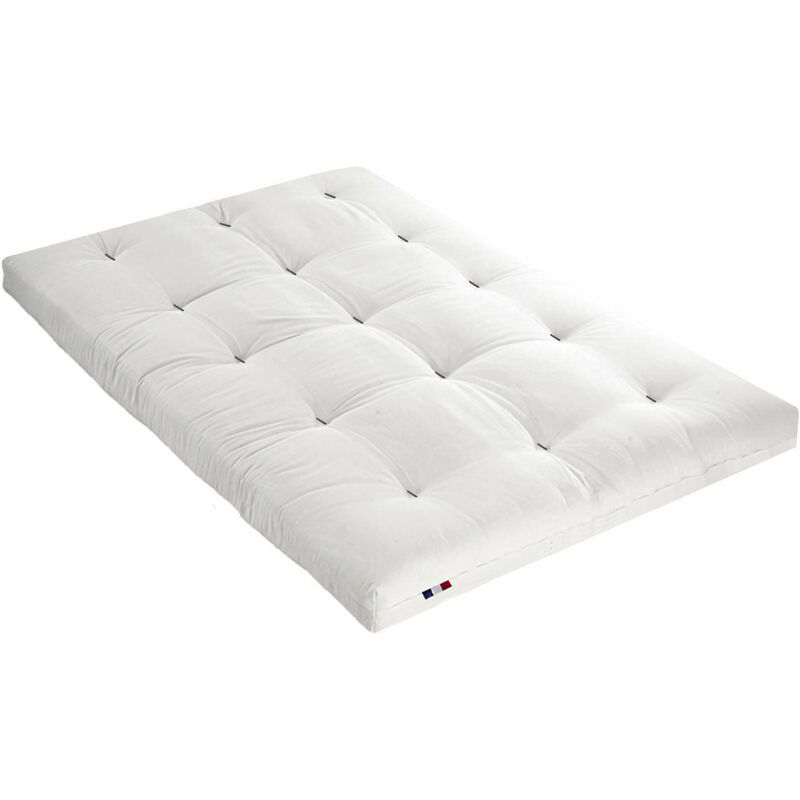 Matelas futon écru en coton 160x200 - Ecru