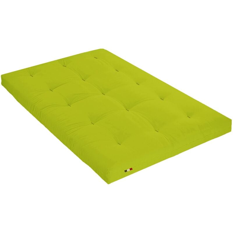 Matelas futon pistache en coton 140x190 - Vert