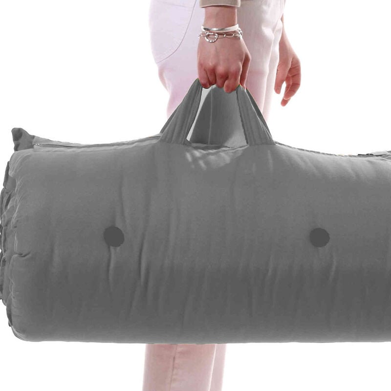 Matelas futon de voyage coton gris clair 70x190