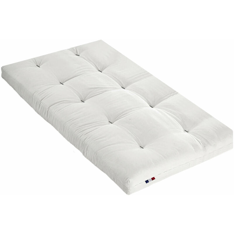 Matelas futon écru coeur en latex 90x200