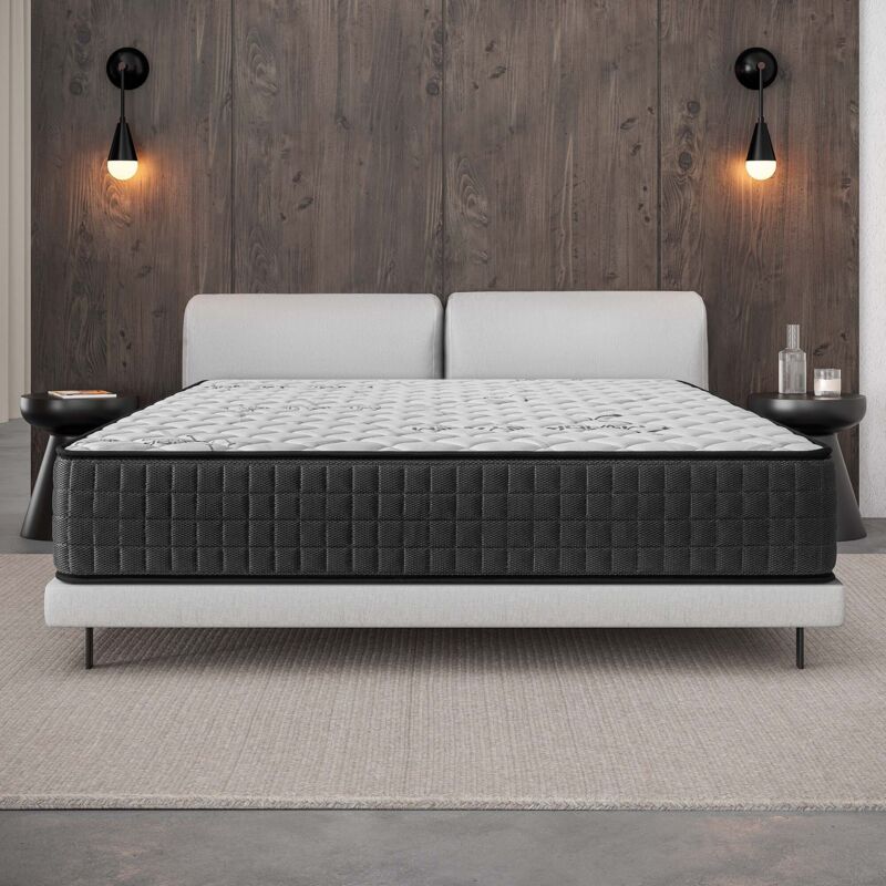Matelas GAMMA 180x200 cm- Épaisseur 30 cm-Ferme-7 zones de confort en mousse mémoire adaptative-HR 35 kg-Blue Latex-Face été-hiver