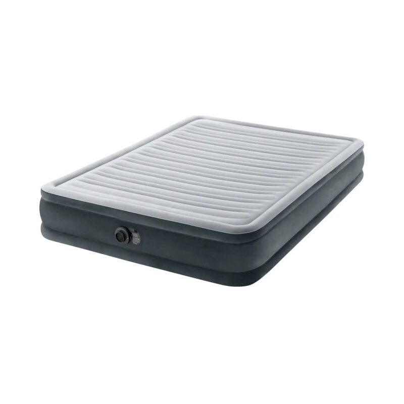 Intex - Matelas Gonflable 2 Places Électrique 'Fibertech' 33cm Gris