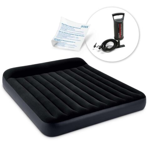 Matelas gonflable 203x183x25 cm avec pompe a piston intex 64144