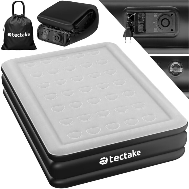 Tectake - Matelas gonflable AirDreams avec pompe électrique - 200 x 148 x 44 cm
