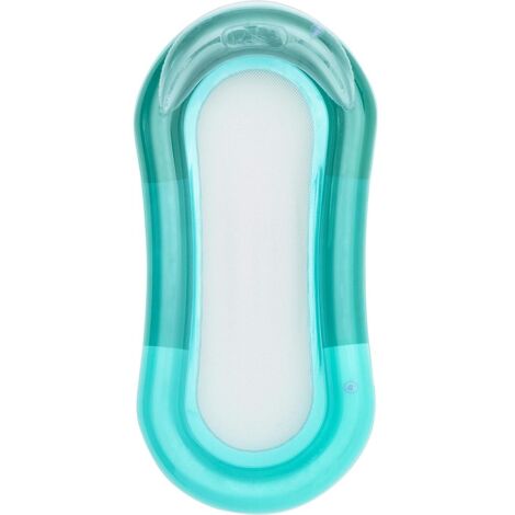 Matelas gonflable avec filet de confort et de fraîcheur dans la piscine ou en mer, appui-tête gonflable