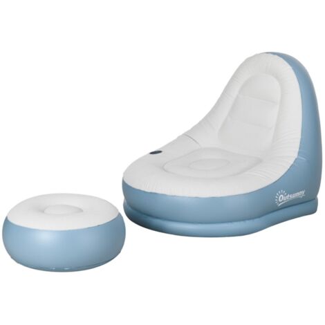 Matelas Gonflable Canapé Confiable - Repose-Pieds, Porte-Gobelet - Confort et Transport Facile - Intérieur Extérieur