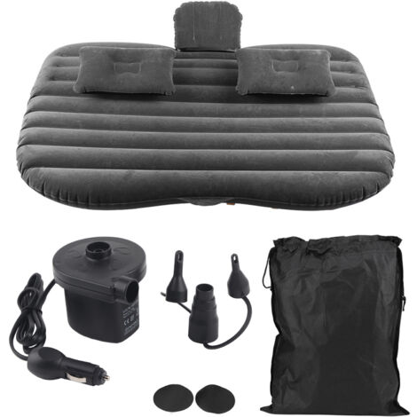 Matelas gonflable de siège arrière de lit de voiture pour le repos sommeil voyage camping noir