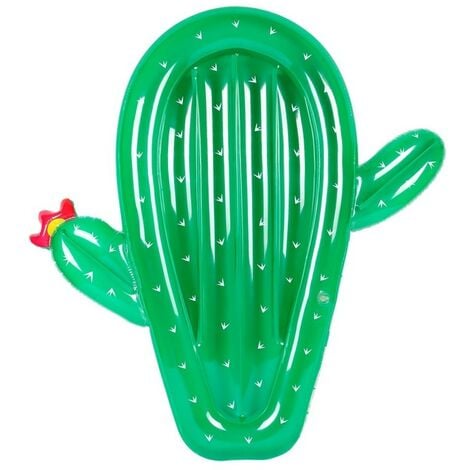 Matelas Gonflable d'Eau Géant, Ultra Confort, pour Piscine & Plage - Cactus - Longueur 120 cm - Vert