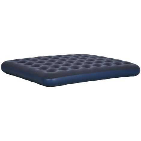 Matelas Gonflable Double 203x152x22cm - Lit de Camp Pliable Bleu Foncé - Idéal Camping, Invités, Plage