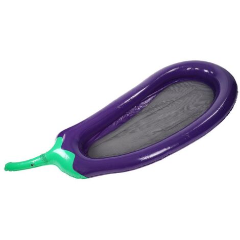 Matelas gonflable en PVC en forme d'aubergine pour piscine ou plage, matelas flottant