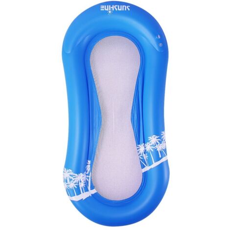 Matelas Gonflable Flottant Bleu pour Piscine Plage et Loisirs Aquatiques Été