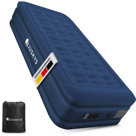 Matelas gonflable Juskys Sapri M en bleu - Matelas gonflable auto-gonflant pour 1 personne - Matelas gonflable comme lit d'appoint ou pour le camping - Pompe intégrée