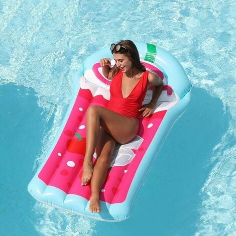 Matelas gonflable pour piscine - Avec filet - Portable - Pour l'été - En maille - Pour la piscine - Pour adultes et enfants