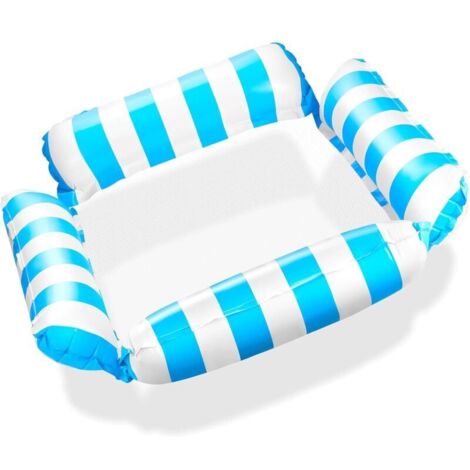 Matelas gonflable pour piscine, hamac à eau avec filet, matelas gonflable à eau avec 4 chambres à air, fauteuil de fête de piscine, hamac pour jouets aquatiques, accessoires de piscine pour