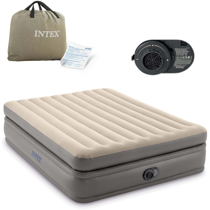 Matelas gonflable Intex Prime Comfort - 2 personnes - 152 x 203 x 51 cm - Gris