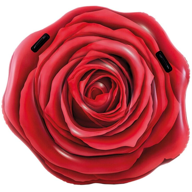 intex - matelas gonflable rose rouge 137x132 cm bouée de piscine red rose 58783 np