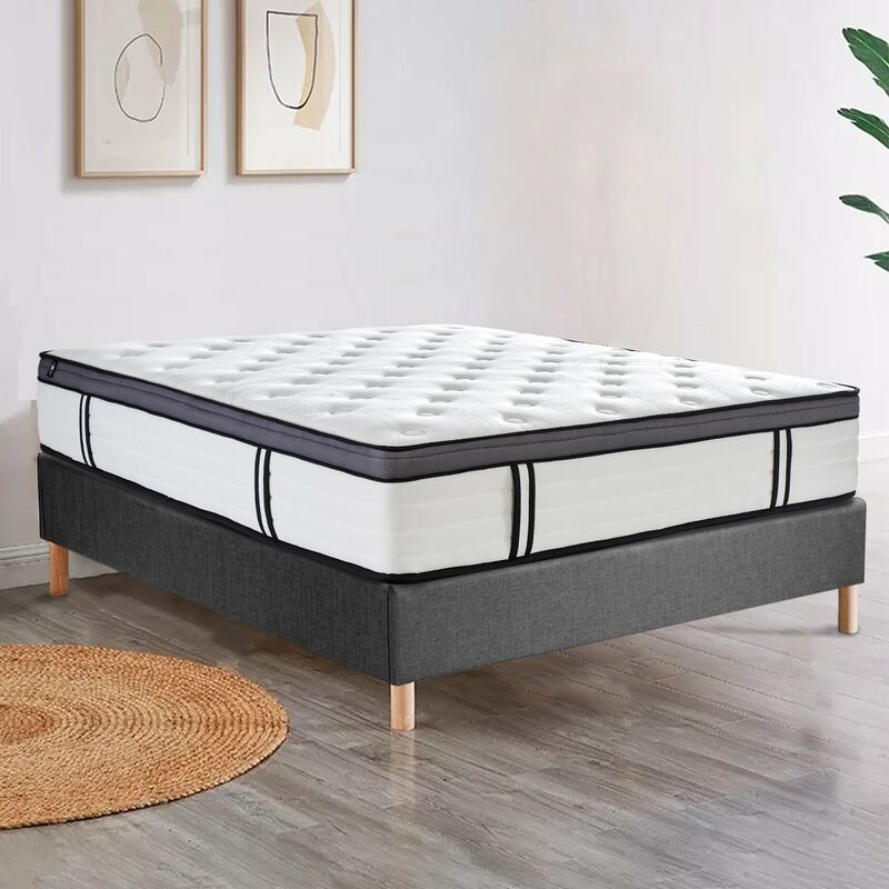 Sampur - Matelas Grand View : Mousse à mémoire de forme, Latex et Ressorts ensachés - 26cm - 90x190 cm