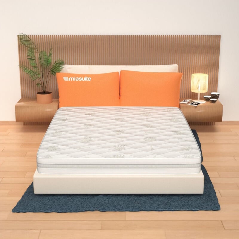 Matelas 160x200 Goemon, Haut de 24 cm - Mousse, Déhoussable, Housse en Aloe Vera
