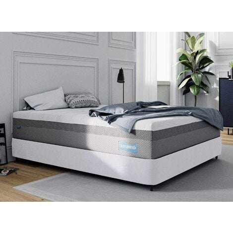 Matelas 100X200 COSMO SPRING, Epaisseur 25 CM, Dehoussable, ergonomique,  hybride et ressorts. Fermete 3/5 Moyenne