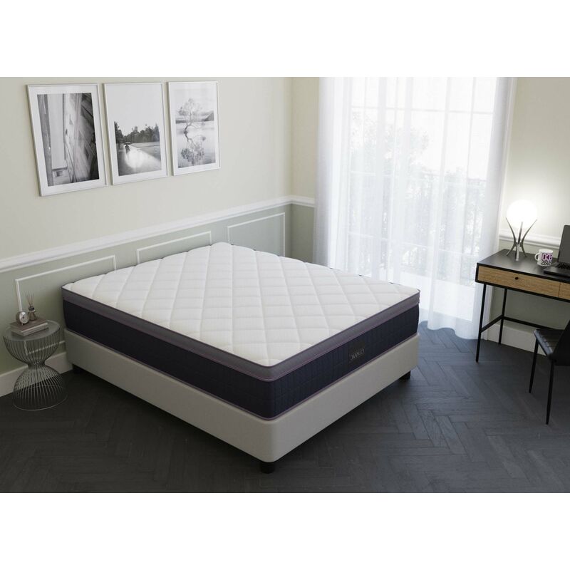 Matelas hybride CLASSIC 90 x 190 cm ressorts ensachés et mémoire de forme épaisseur 31 cm