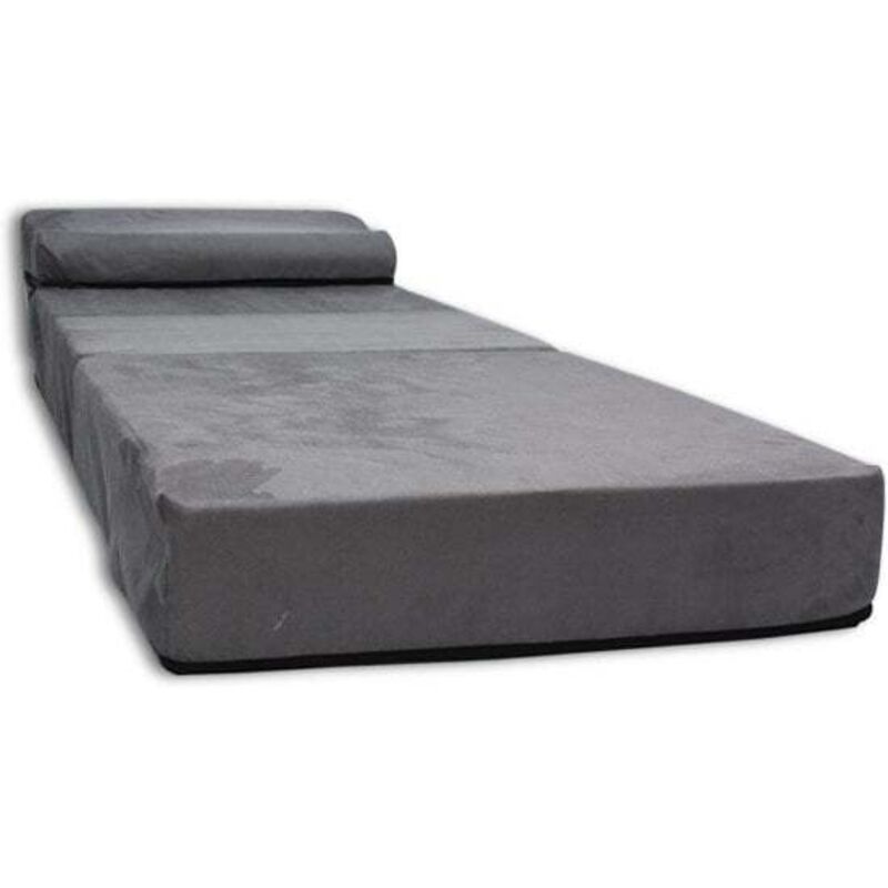 Viking Choice - Matelas invité avec oreiller - 70cm x 200cm x 15cm - Pliable - Gris