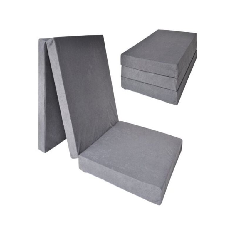 Viking Choice - Matelas invité extra épais - gris - matelas de camping - matelas de voyage - matelas pliable - 195 x 70 x 15