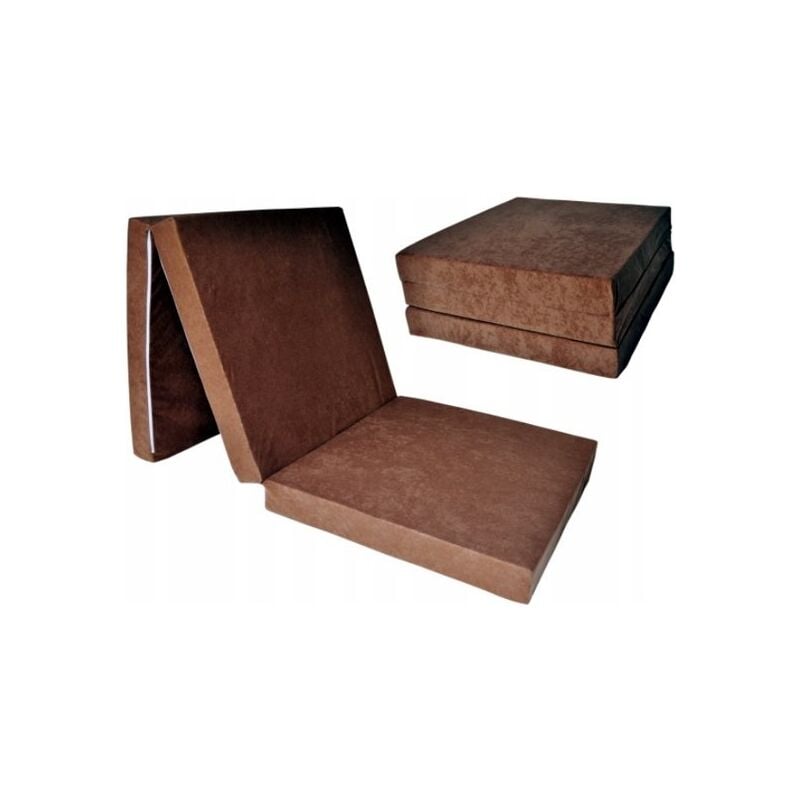 Matelas invité extra épais - marron clair - matelas de camping - matelas de voyage - matelas pliable - 195 x 80 x 15