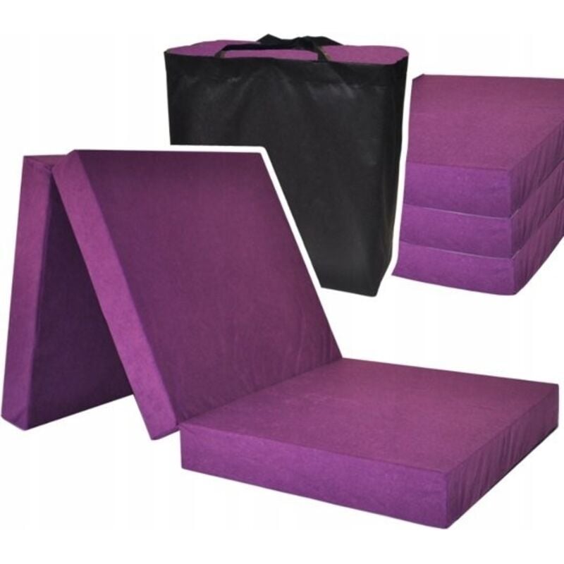 Matelas invité extra épais - violet - matelas de camping - matelas de voyage - matelas pliable - 195 x 80 x 15
